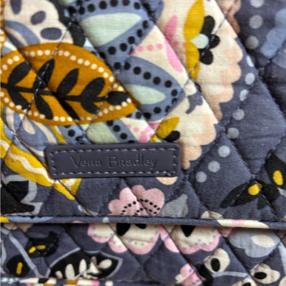 Vera Bradley Bohemian Blue and Yellow Crossbody Bag with Paisley Print - Picture 4 of 10